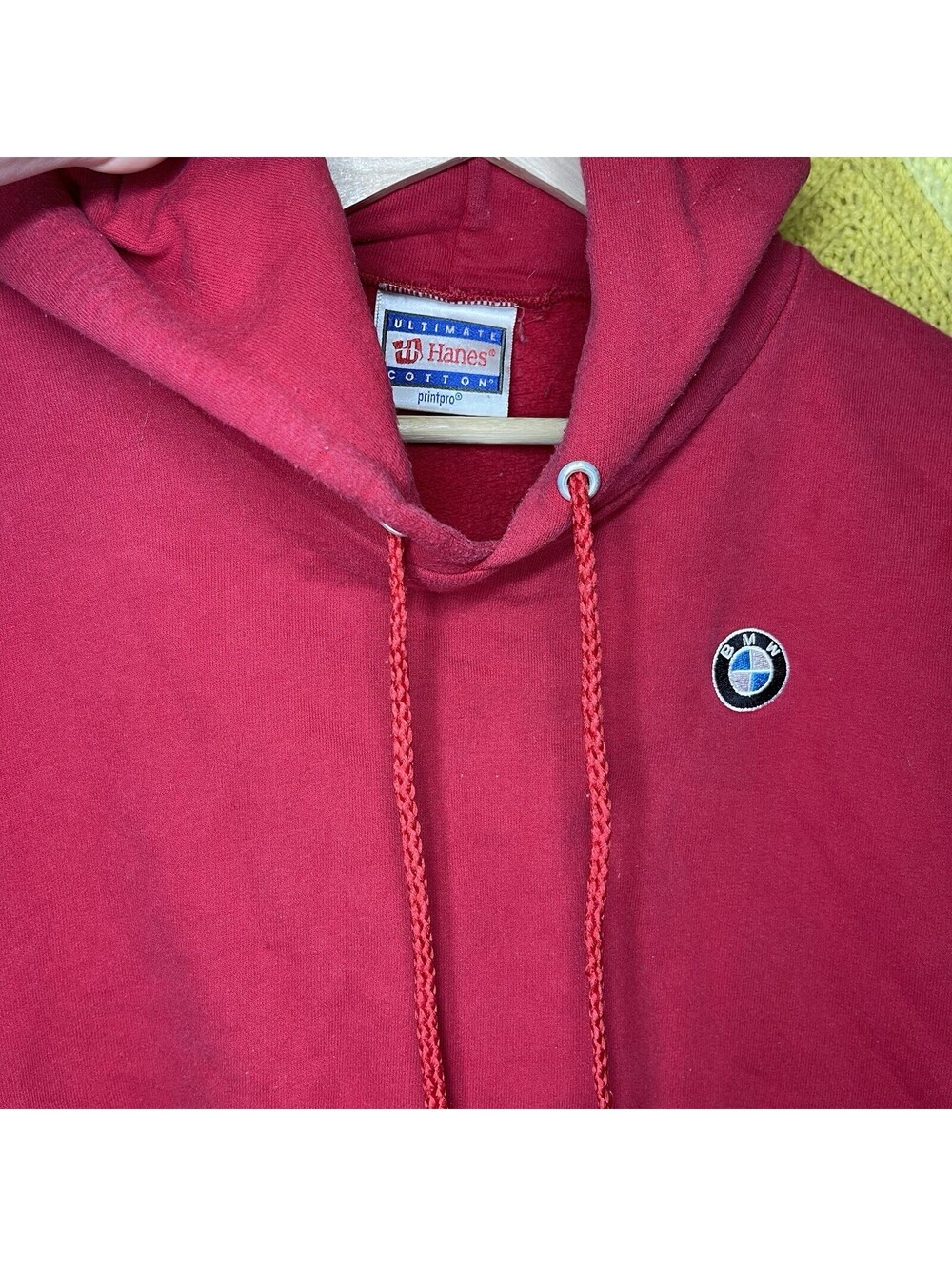 VTG BMW Sweatshirt Men’s Red Hoodie Sport Racing Grunge Outdoor Y2K Hanes Print